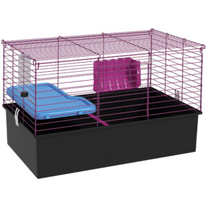 PawHut Chinchillas Small Rabbit Guinea Pig Small Animal Cage, Pet Playhouse, With Platform, Ramp, 71 X 46 X 47cm