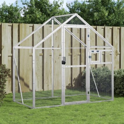 NNEVL Aviary Silver 179x100x185 cm Aluminium