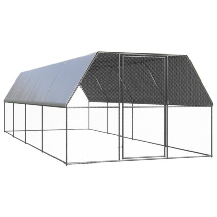 NNEVL Outdoor Chicken Cage 3x8x2 m Galvanised Steel