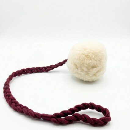 Wool Pom Tug Toy - White