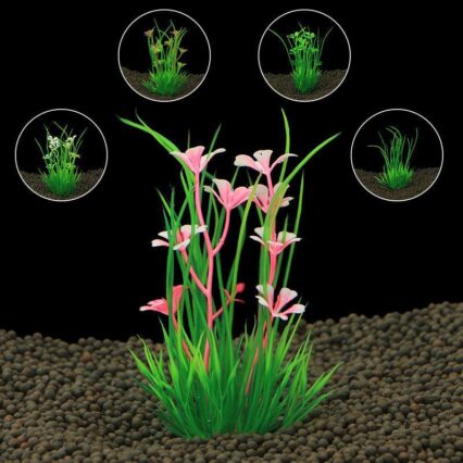Aquatic Oasis: Vibrant Plastic Water Plant Set For Fish Tank Decoration