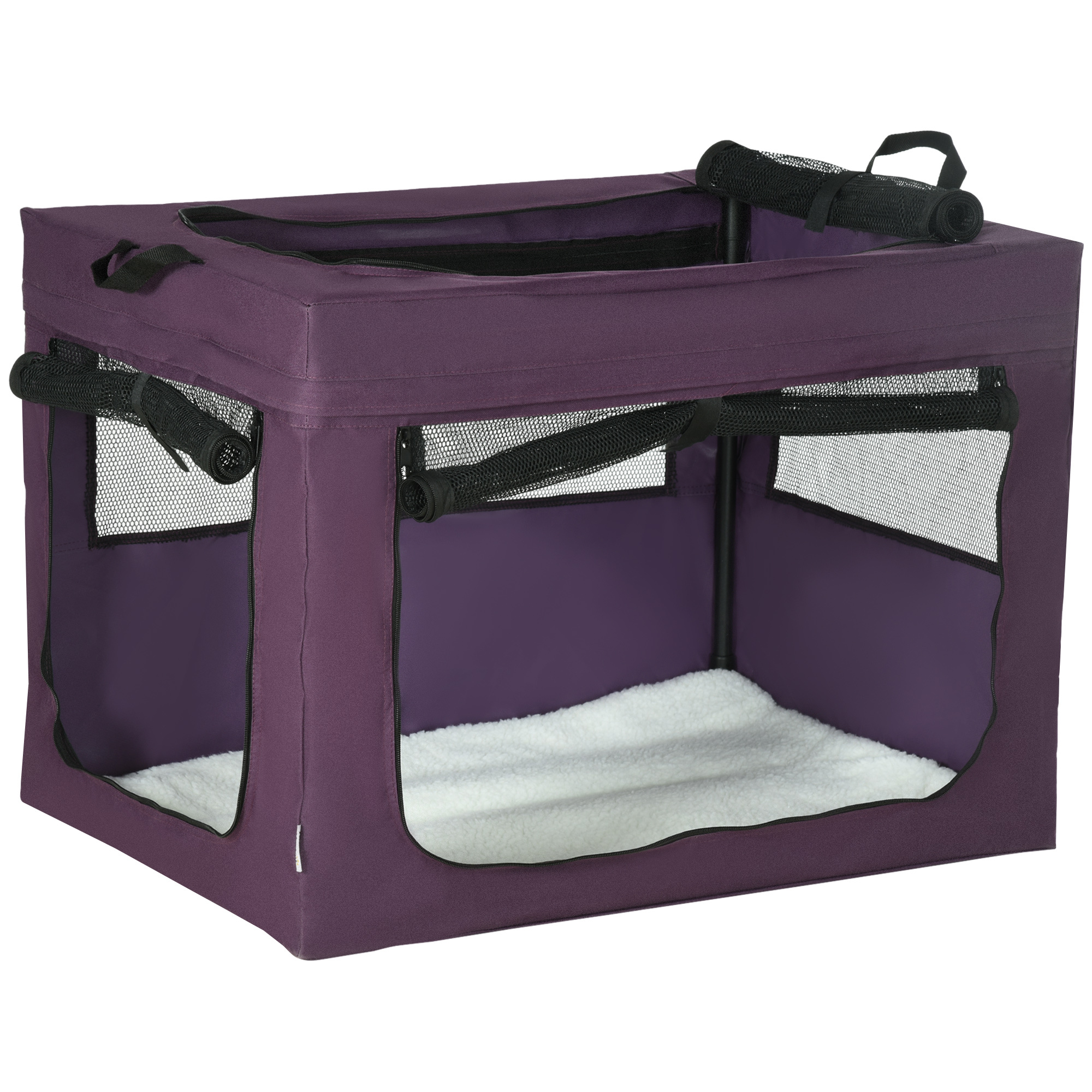 PawHut 80cm Pet Carrier, With Cushion, For Small And Medium Dogs - Purple