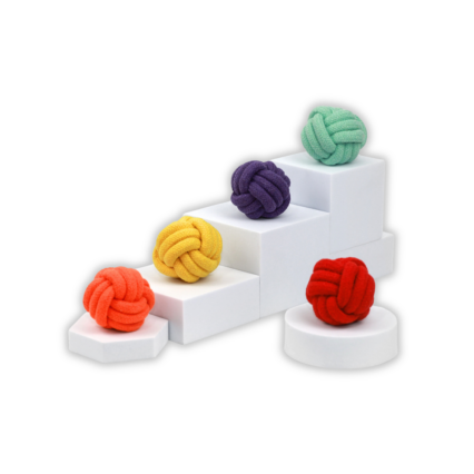 Petite Pup Rainbow Rope Ball Set