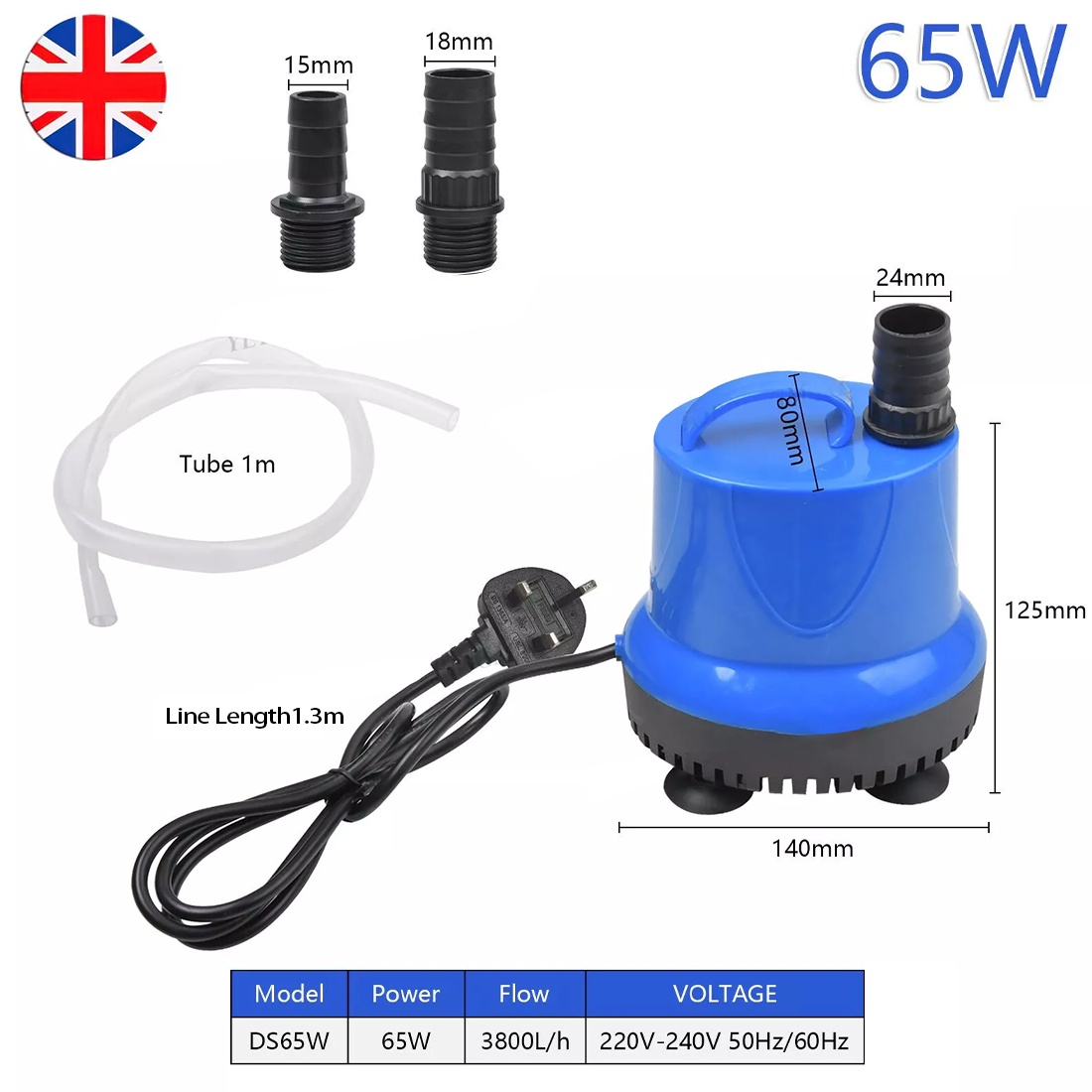 Submersible Water 240V Pool Pond Aquarium Fish Tank Water Feature Fountain