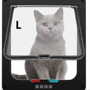 Pet Door Locking Small Medium Large Dog Cat Flap Magnetic White Frame 4 Way