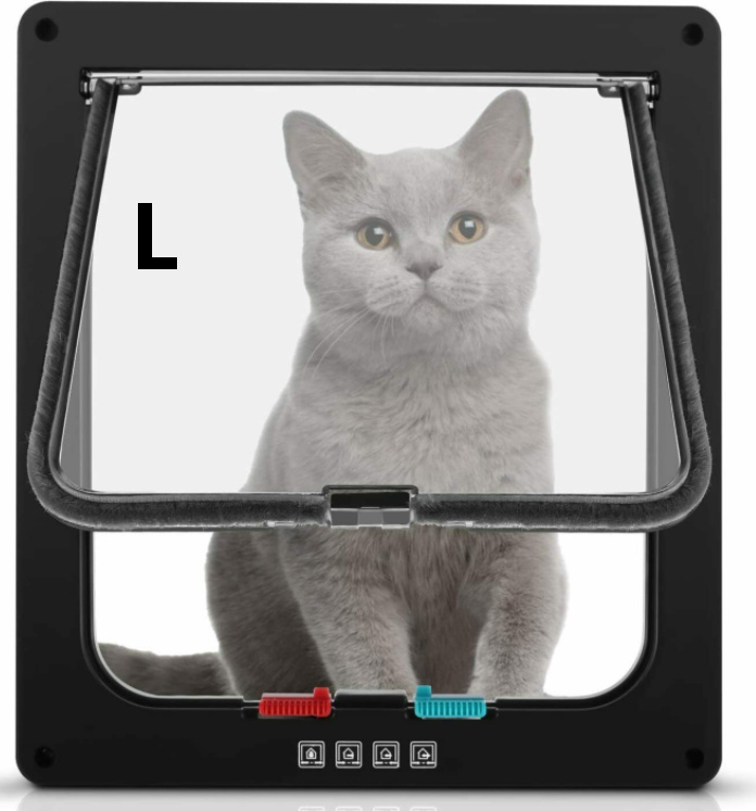 Pet Door Locking Small Medium Large Dog Cat Flap Magnetic White Frame 4 Way