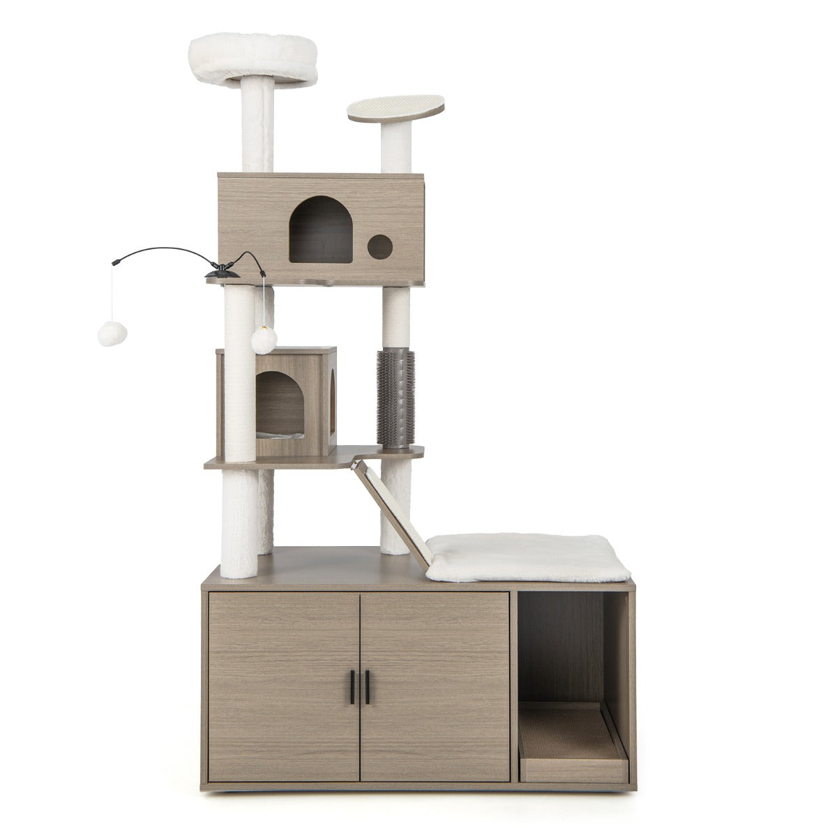 NNECW Modern Cat Tower with Double Condos for Indoor Cars - Image 2