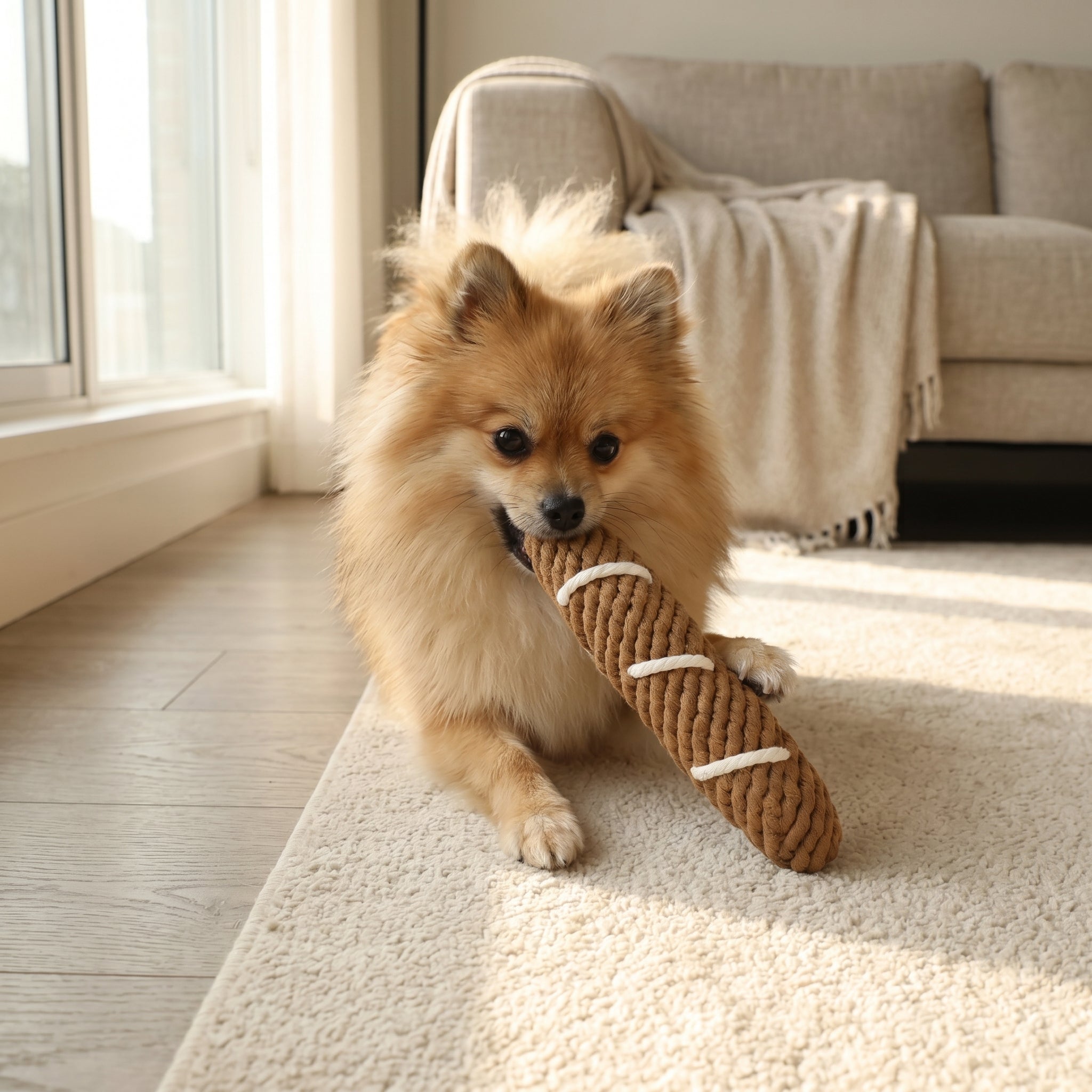 Handcrafted Baguette Pet Toy - Image 2