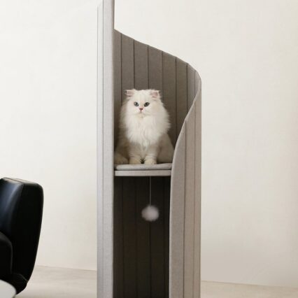 Time Tower Modern Cat Tree Condo – Space Saving Vertical Cat Tower