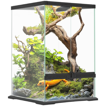 PawHut 40L Vivarium For Lizards, Frogs, Snakes, Turtles, Tortoises W/ Anti-Escape Design, Ventilation