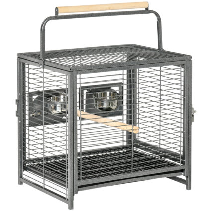 PawHut Parrot Cage, Travel Carry Pet Bird Cage, With Metal Handle