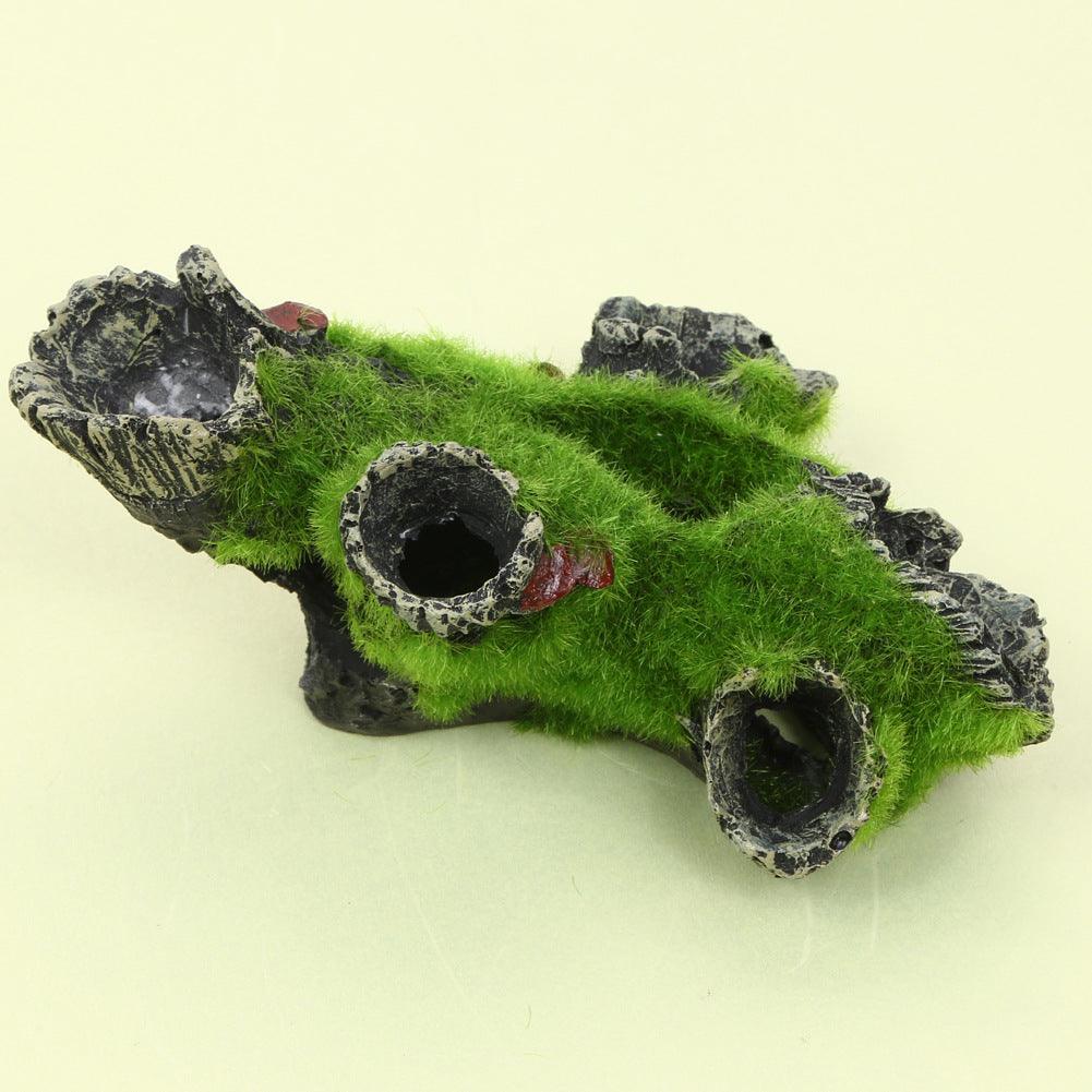 Mystic Mossy Tree Root Shrimp Pot - Lifelike Spawning Haven For Aquarium Shrimp