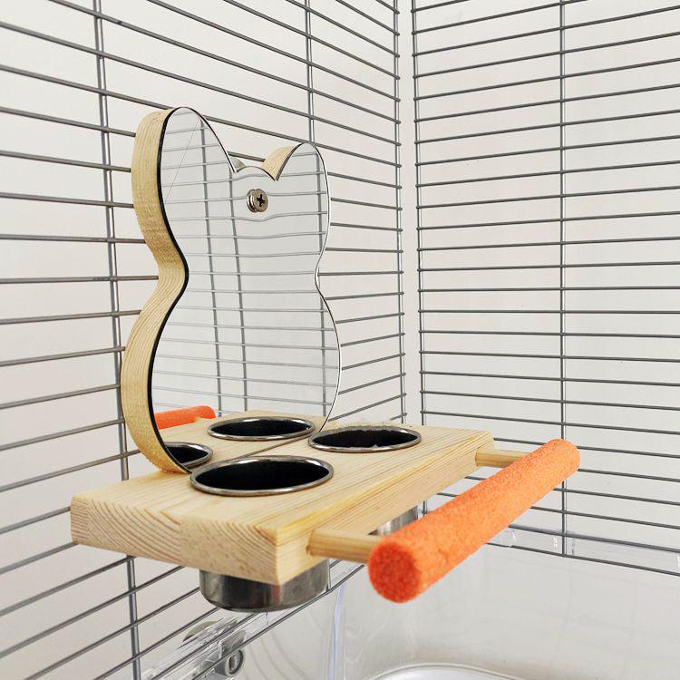 Interactive Parrot Puzzle Bird Toy With Stainless Steel Claw Stand And Mirror - Image 3
