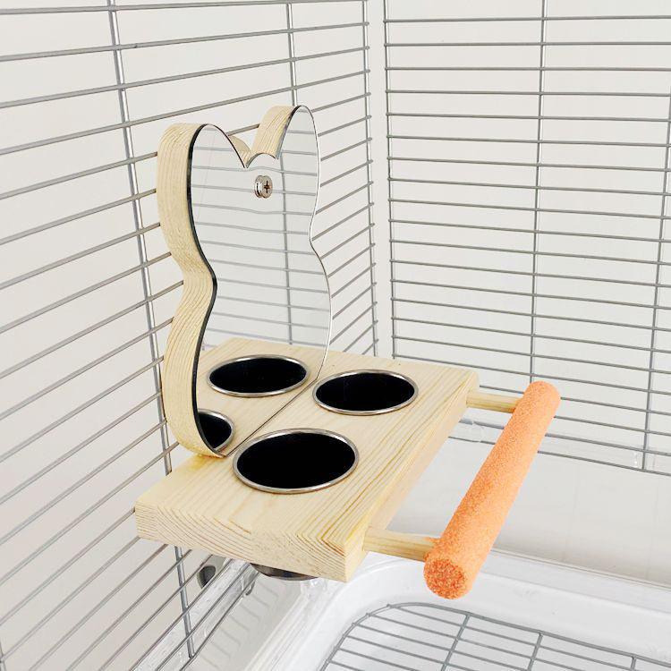 Interactive Parrot Puzzle Bird Toy With Stainless Steel Claw Stand And Mirror