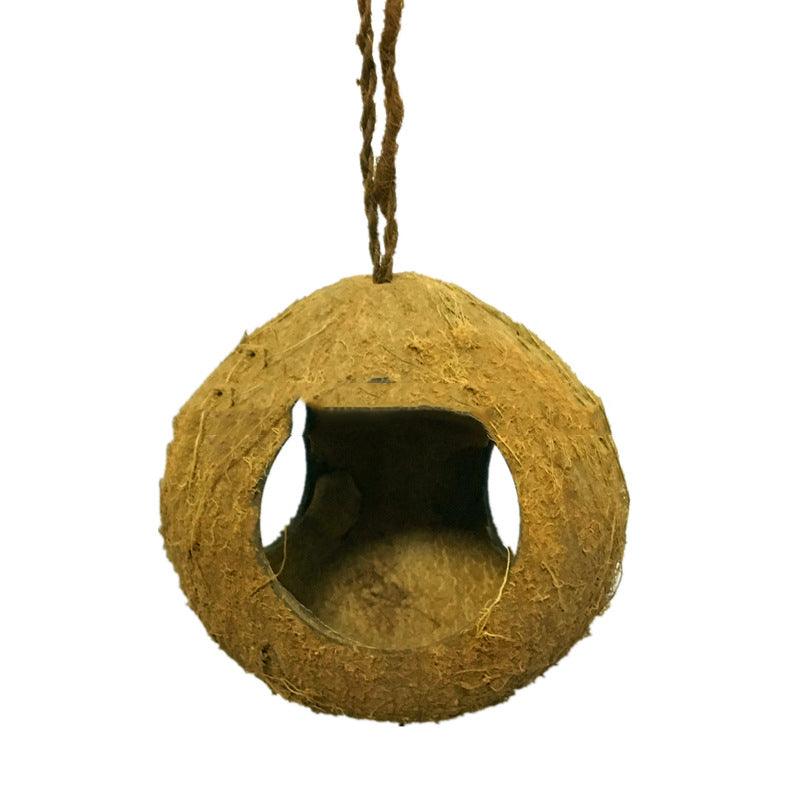 Rustic Retreat Coconut Shell Bird Nest Feeder - Image 4