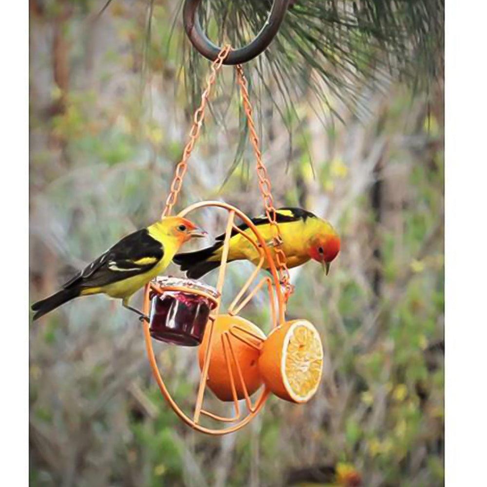 Outdoor Oasis Bird Haven: Vibrant Orange Bird Feeder And Water Station - Image 5