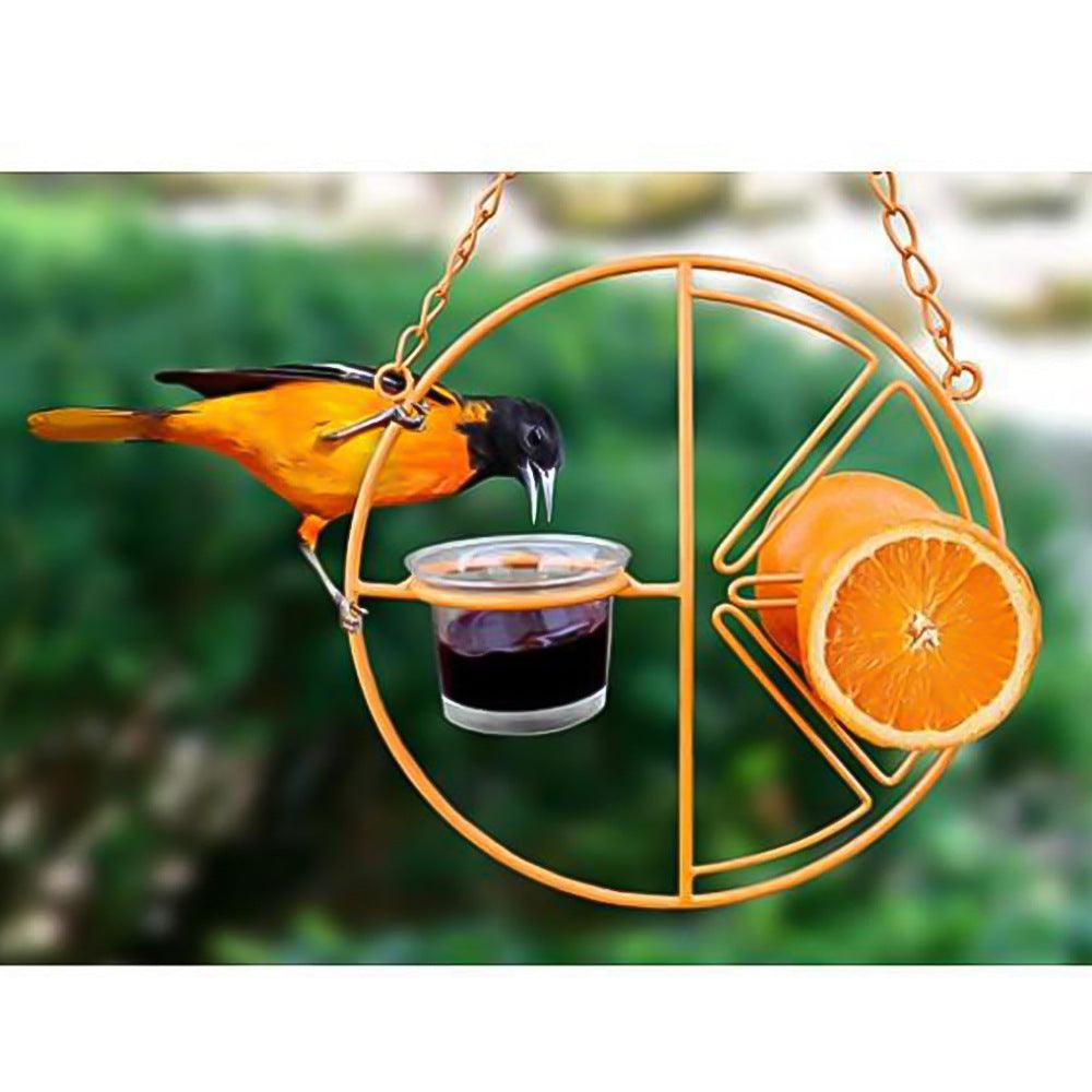 Outdoor Oasis Bird Haven: Vibrant Orange Bird Feeder And Water Station - Image 4