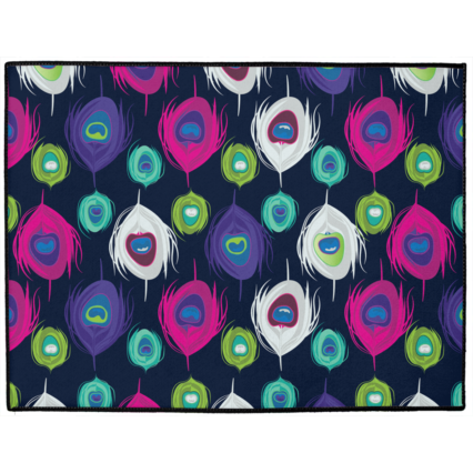 Peacock Splash Dog Mat
