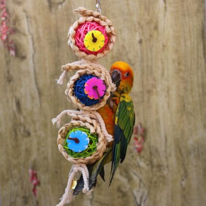 Natural Vine Twist Rope Parrot Toy - Climbing And Biting Fun For Pet Birds