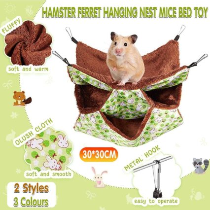 Hanging Hammock Nest Bed for Hamster Guinea Pig Ferret Rat Mice Cage Warmer Toy