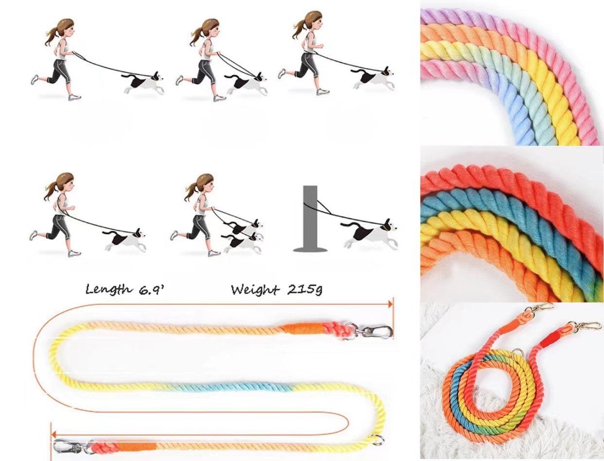 HANDS FREE DOG ROPE LEASH - OMBRE LIGHT BLUE - Image 2