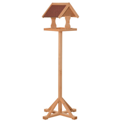 PawHut Wooden Bird Table Wild Bird Feeding Station Freestanding Feeder For Garden Outdoor 55 X 55 X 144cm