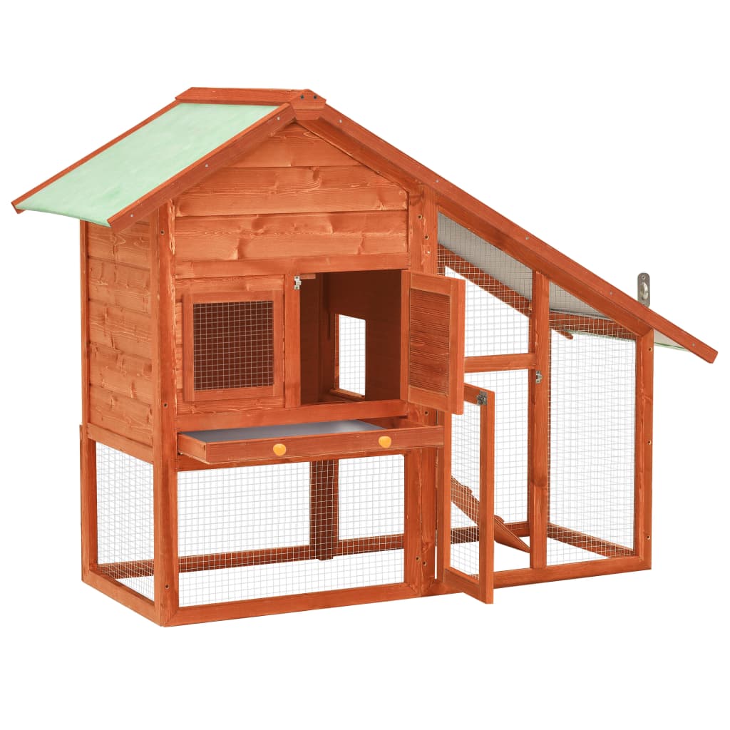 NNEDPE Rabbit Hutch 140x63x120 Cm Solid Firwood - Image 2
