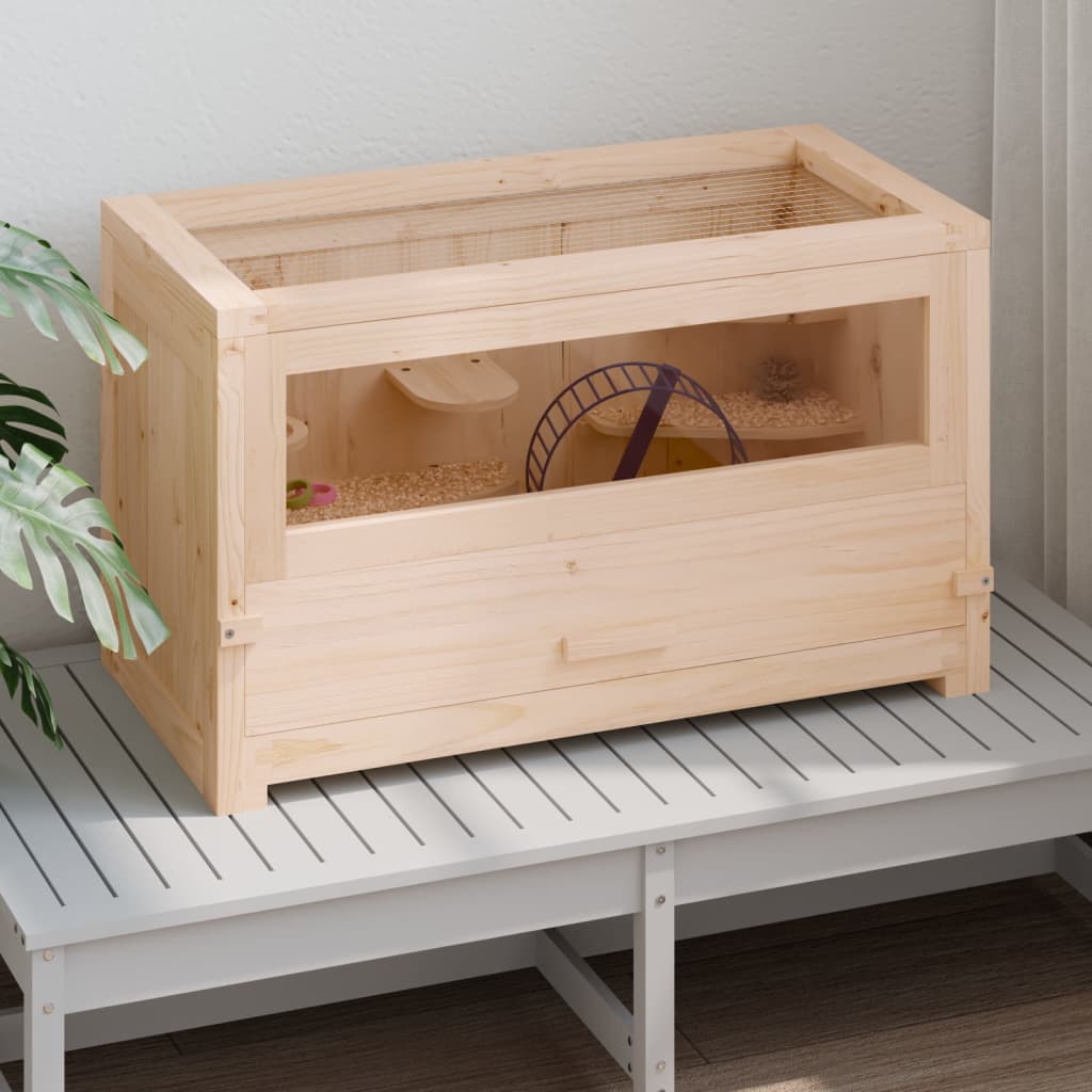 NNEVL Hamster Cage 60x30x35 cm Solid Wood Fir - Image 2