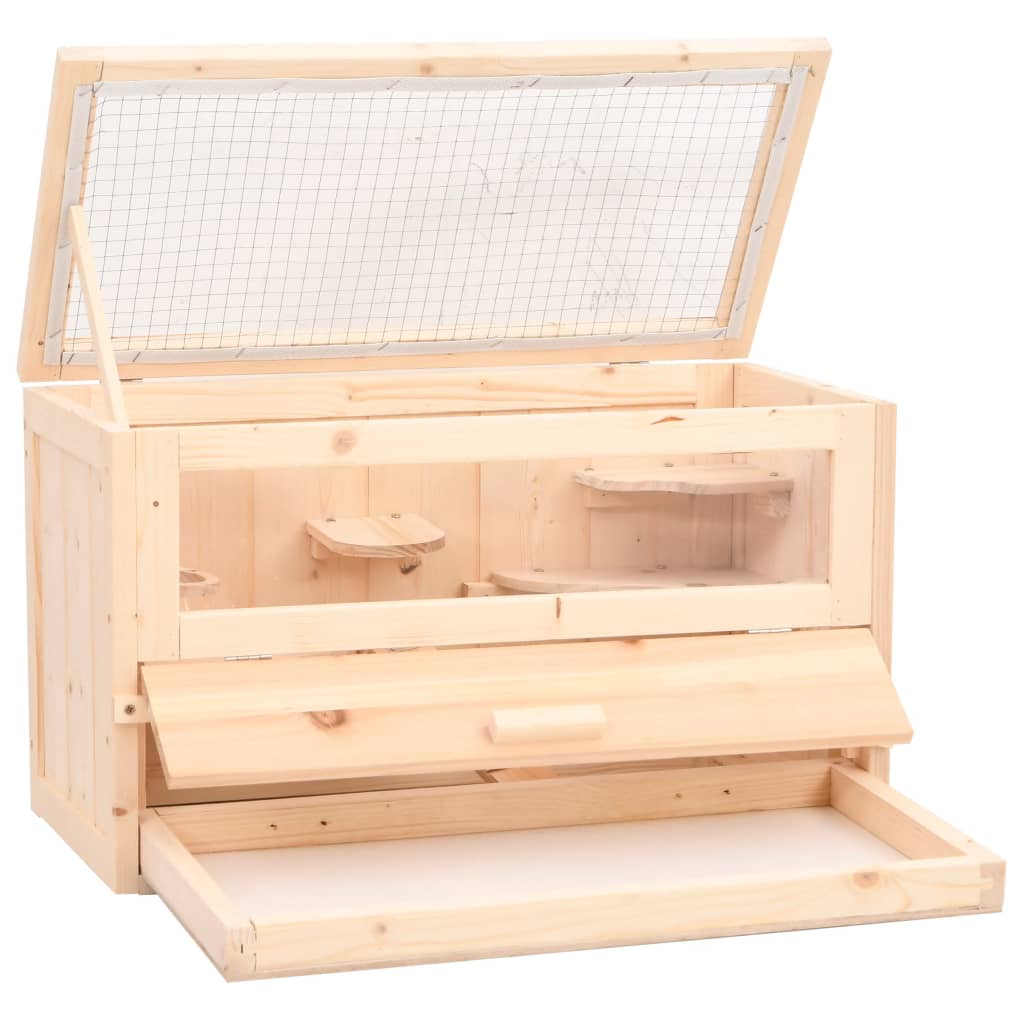NNEVL Hamster Cage 60x30x35 cm Solid Wood Fir - Image 3