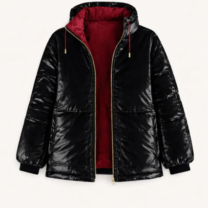 Women's Wool Puff Jacket - Black - Natural, Non-Toxic & Insulated with 100% Wool