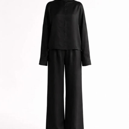 Silk/Linen Clothing Set - Black