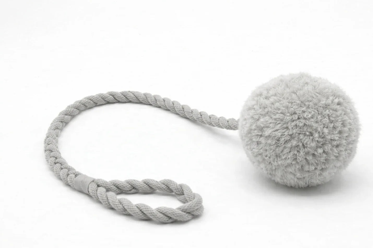 Wool Pom Tug Toy - Grey