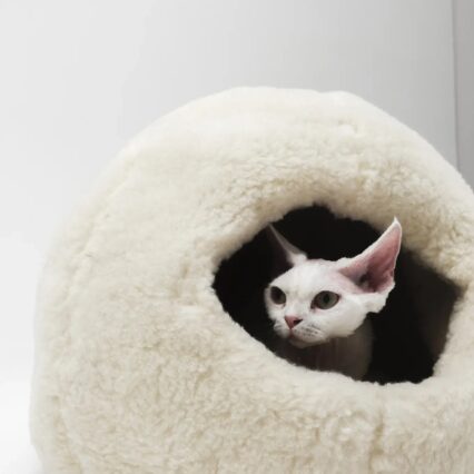 Nest Natural Woolen Pet Bed - White