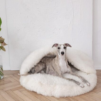 Natural Sheepskin Pet Cave - White