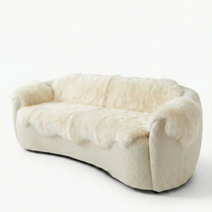 Genuine Ivory Sheepskin Couch Cover for Dogs — Natural Sofa Protector (Plastic-Free)