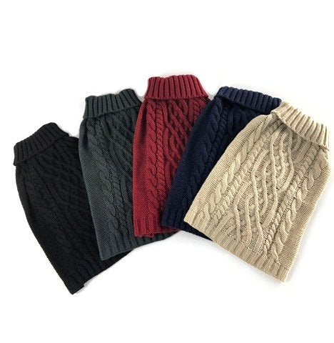 Cable Knit Dog Jumper Sweater - Image 5