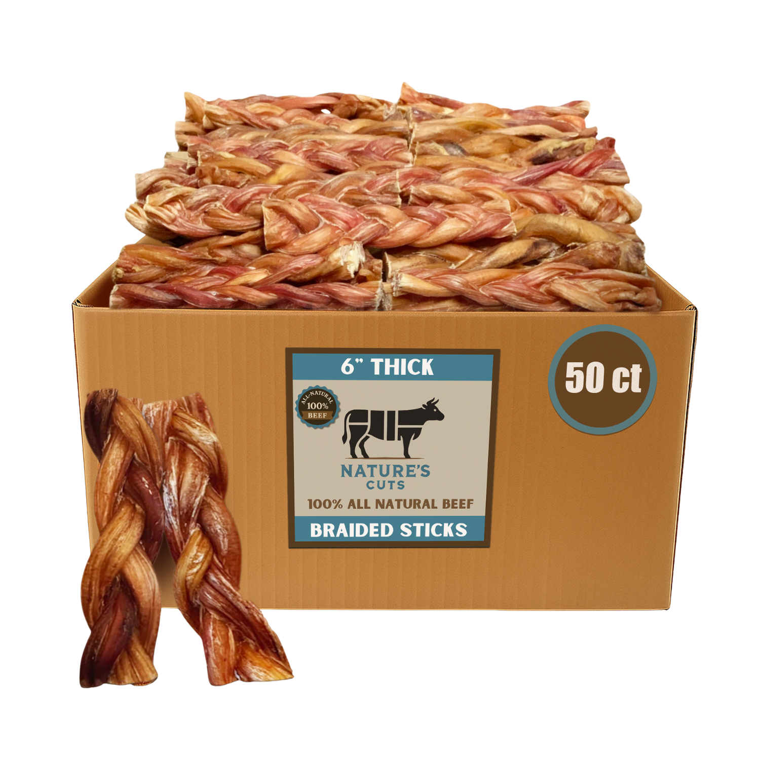 6" Thick Braided Bully Sticks - Image 6