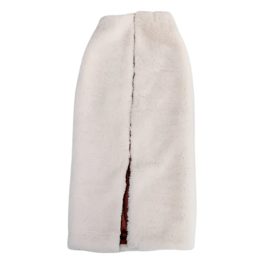 Woolen Women's Long Skirt - White