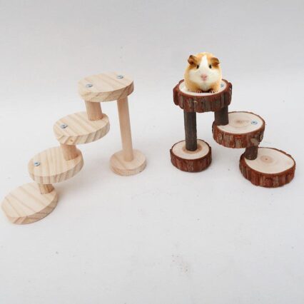 Solid Wood Spiral Staircase Hamster Toy