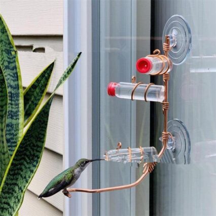 Copper Wire Hummingbird Feeder Kit: Handmade Garden Bird Feeder With Suction Cups
