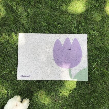 Floral PVC Coil Cat Litter Trapping Mat