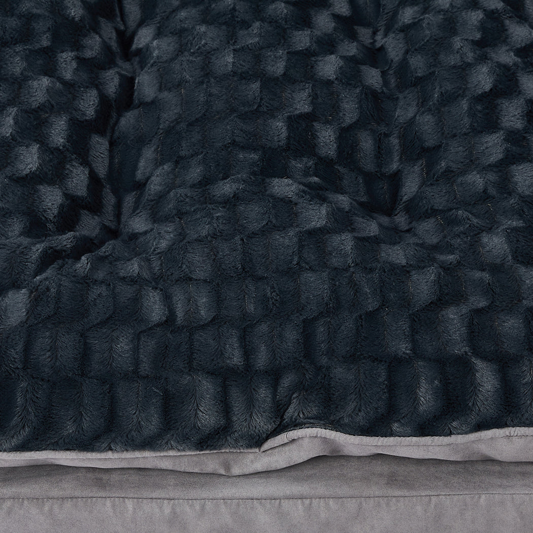 Dog Calming Bed Warm Soft Plush Comfy L Grey Large - Image 4