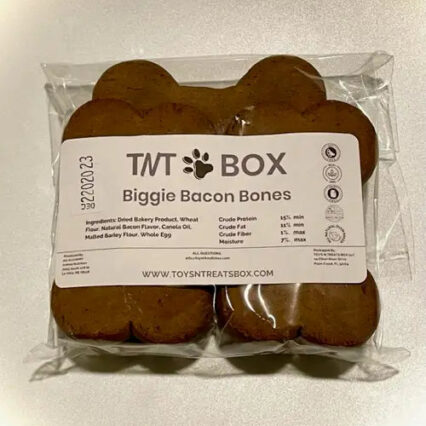 Biggie Bacon Bones Dog Treats - All Natural Oven Baked